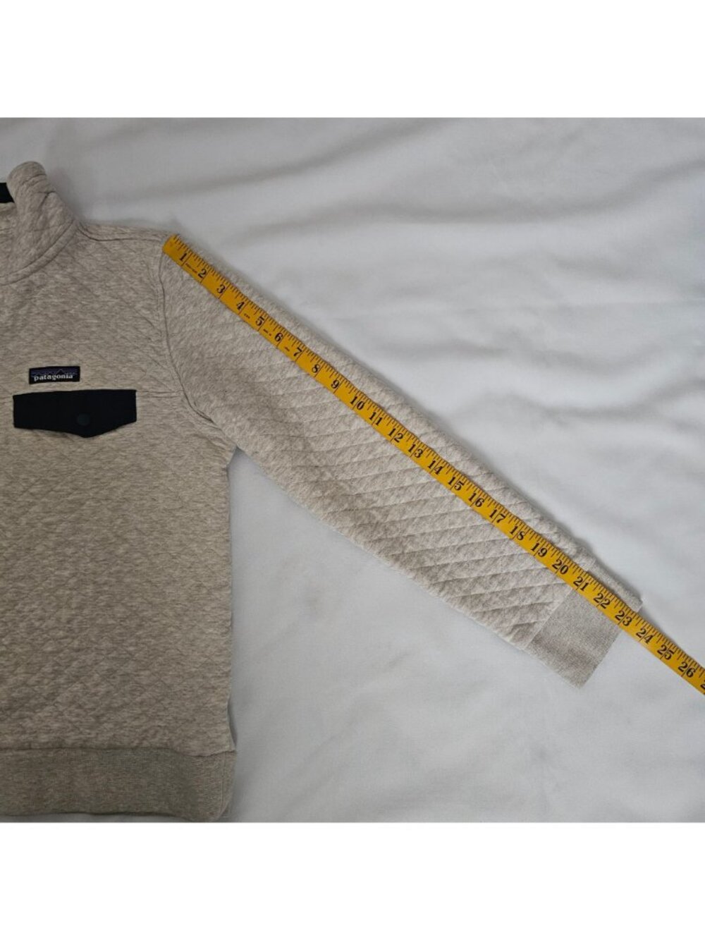 Patagonia Organic Cotton Quilt Snap-T Pullover Sweatshirt Birch White Sz Medium - Picture 13 of 16